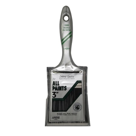 Linzer Paint Brush, 3 in W, 3 in L Bristle, Nylon/Polyester Bristle, Varnish Handle 1825-3