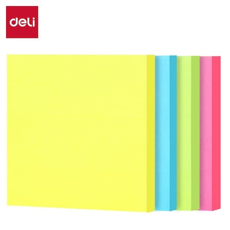 Deli Self-Stick Notes 3x3, Neon Assorted, 100 Sheets, 12PK EA913
