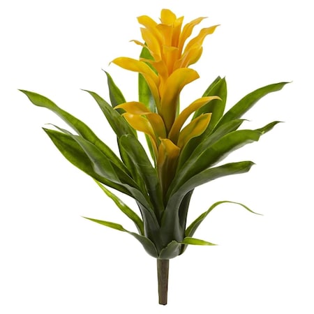 Dare2Decor 15 in. Bromeliad Artificial Flower Yellow - Set of 4 DA3075222