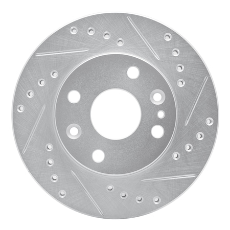 Dynamic Friction Co DFC Brake Rotor - Drilled and Slotted - Silver 631-21000R