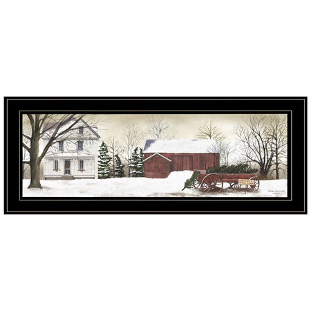Homeroots Christmas Trees for Sale 3 Black Framed Print Wall Art 406339