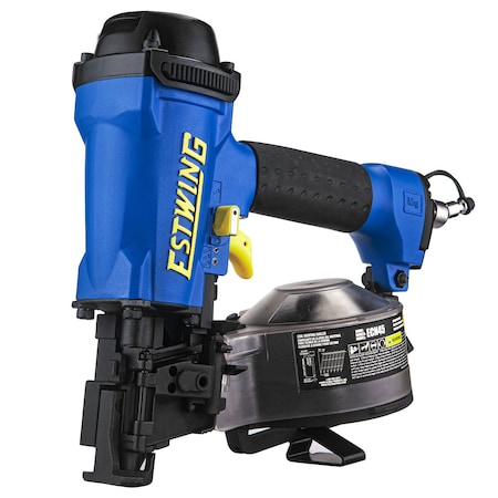 Estwing Pneumatic 15 Deg. 1-3/4in Coil Roofing Nailer with 1/4in NPT Industrial Swivel Fitting andBag ECN45