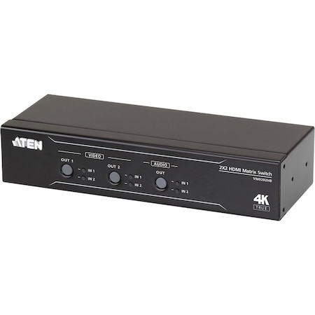 Aten 2X2 TRUE 4K HDMI MATRIX SWITCH WITH AUDIO DE-EMBEDDER VM0202HB