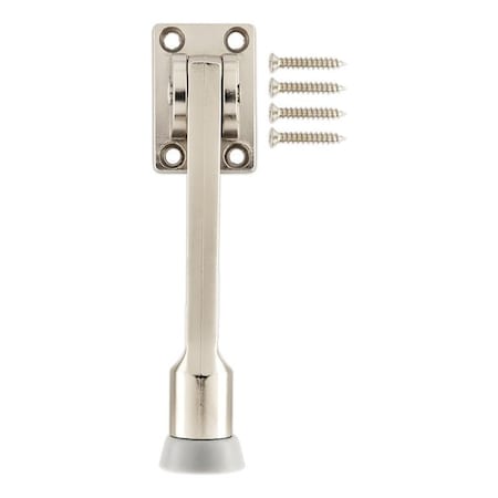 National Hardware 238 Series Door Stop, 2.87 in Projection, Zinc, Satin Nickel N830-570