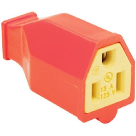Legrand Straight Blade Connector, 5-15R, 15 A, 125V AC, 2 Pole, 3 Wire, Orange SA993OCC10