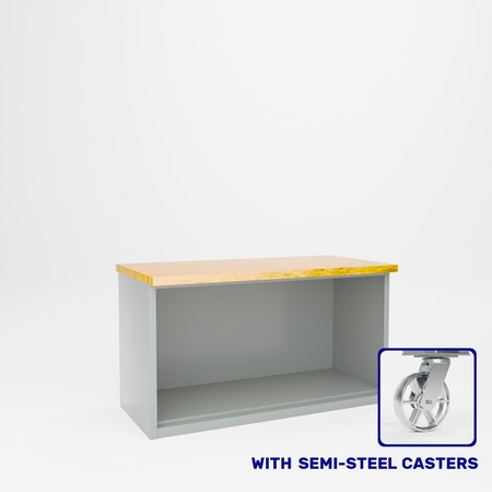 Pucel Cabinet Workbench with Shelf, 60 in W x 34 in H x 30 in D, Black CW-3060-S