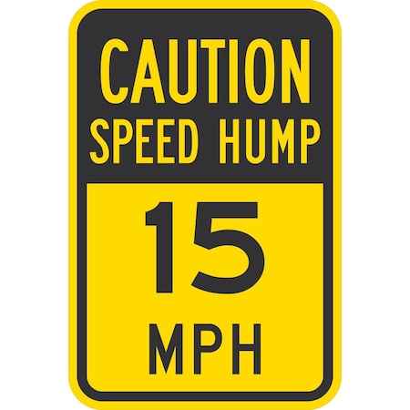 Lyle Speed Hump 15 MPH, 12x18, High Intensity Prismatic, Yellow G-4207-HI_12x18