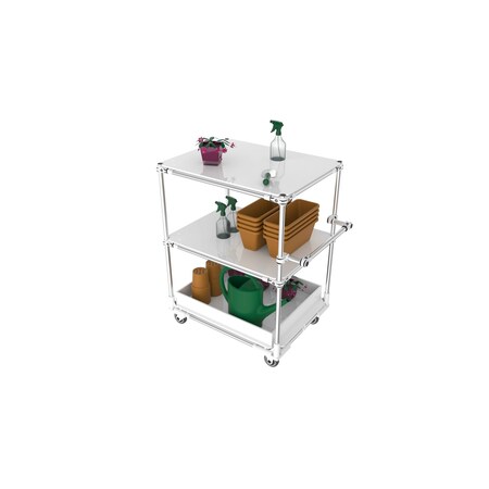 Trilogiq 3-Level Compartment Cart With Horizontal Hand Bar. 49B-10