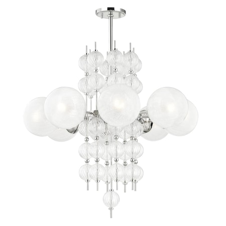 Hudson Valley Lighting Calypso 8 Light Chandelier 33.5 In. Polished Nickel 6433-PN