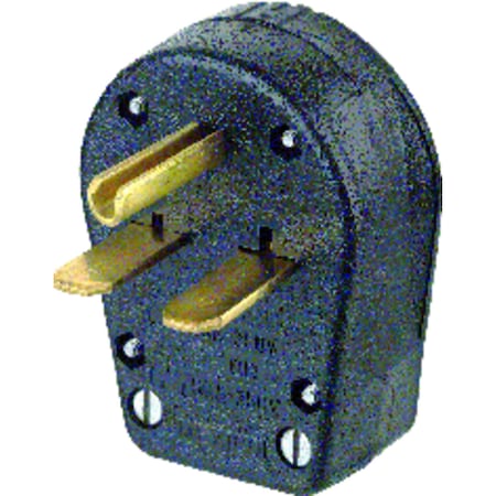 Leviton Commercial Thermoplastic Angle Ground/Straight Blade Plug 6-30P/6-50P 00931-00E