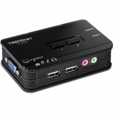 Trendnet 2-PORT USB KVM SWITCH KIT W/AUDIO (INCLUDE 2 X KVM CABLES) TK-209K