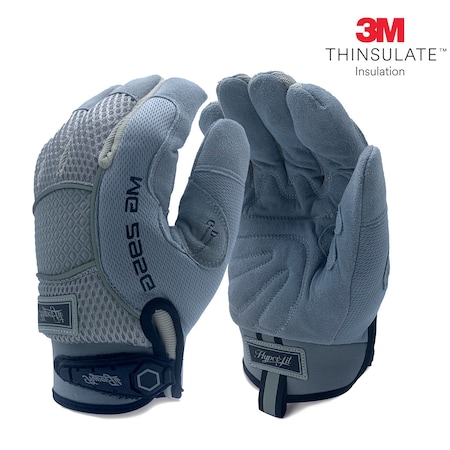 Dex Savior Lined Deer Skin, Suede Deerskin Mechanic Glove, 3M Thinsulate Lined, Grey 2XL MG295G 2XL