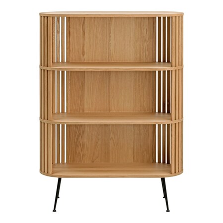 Homeroots 57" White Wood Three Tier Standard Bookcase 517728