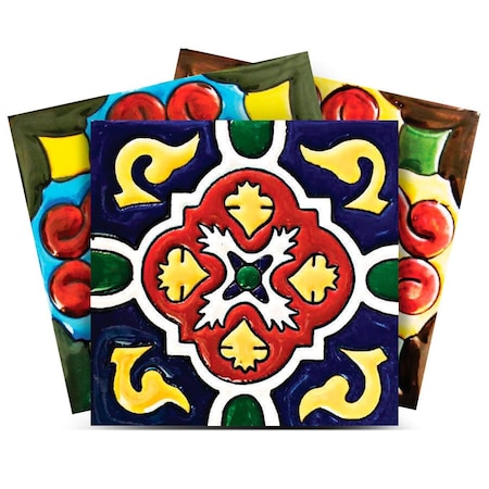 Homeroots 8" X 8" Festival Brights Mosaic Peel And Stick Removable Tiles 382873