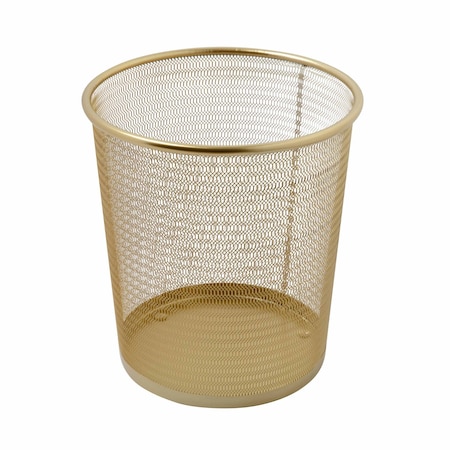 Martha Stewart Ryder Gold Mesh Metal Trash Can, 4.5 Gallon, Wastebasket for Office HH-OHD21-GLD-MS