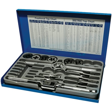 Century Drill & Tool Tap and Die Fractional Set, 14-Piece 98902
