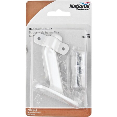National Hardware Wht Zinc Die-Cast With Steel Strap Handrail Bracket N248-351