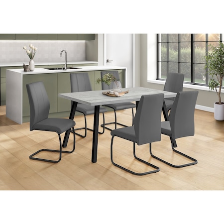 Monarch Specialties Dining Table - 36"X 60" / Grey / Black Metal I 1136