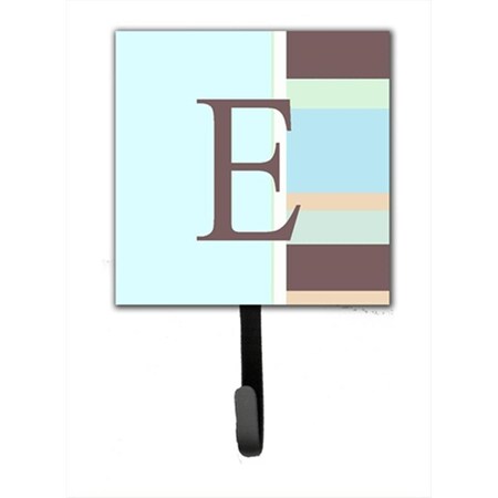 Carolines Treasures Letter E Initial Monogram - Blue Stripes Leash Holder Or Key Hook CJ1003-ESH4