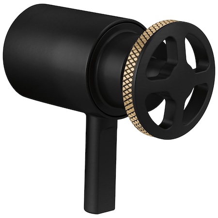 Brizo Litze Tempassure Thermostatic Trim Handle Kit, Wheel Matte Black/Luxe Gold HW6032-BLGL
