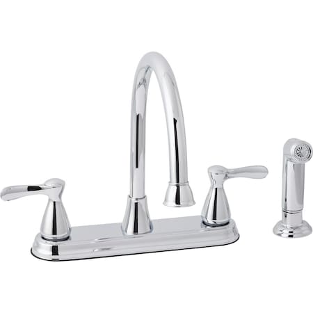 Home Impressions 2-Handle Tradtional Lever Kitchen Faucet with Side Spray Chrome F8FA0061CP-JPA1