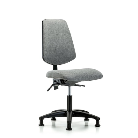 Blue Ridge Ergonomics Desk Chair Fab Desk Chair, Med, Bk, Tilt Glides, Gry, No Arms, 19" to 24" Height, Fabric, Grey BR-FDHCH-MB-RG-T1-A0-RG-F44