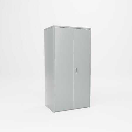 Pucel Flush Door Bin Cabinet, 36 in W x 72 in H x 24 in D, 132 Plastic Bins, Gray HDBC-3672-00-132