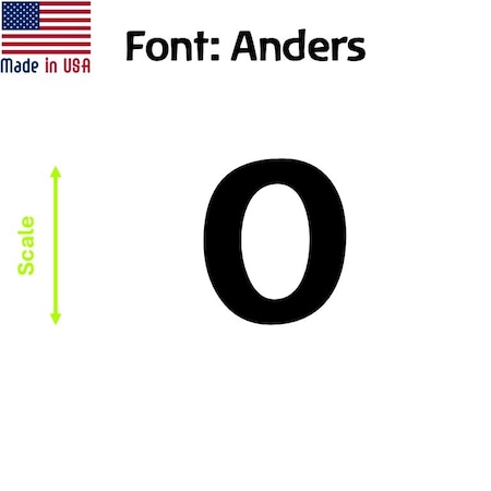 Aacc Self-Adhesive Vinyl Number: 0, Size: 28 cm. Color: Black Font: Anders, 12PK AACC-Anders-N0-Black-M28x12