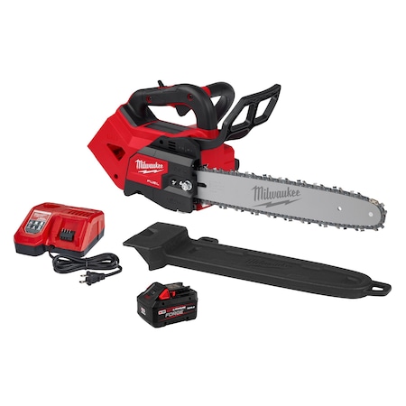 Milwaukee Tool 14" L Cordless Top Handle Chainsaw Kit, 2.7 hp, 18 V, 8.0Ah, Battery Included 2826-21T