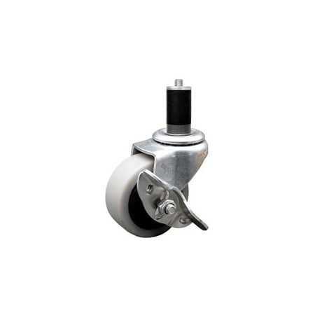 Service Caster 2 Inch Thermoplastic Rubber Wheel 1-1/2 Inch Expanding Stem Caster with Brake SCC-EX05S210-TPRS-SLB-112