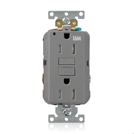 Leviton SmartlockPro GFCI 15A WR/TR/PI Gray G5262-WTG