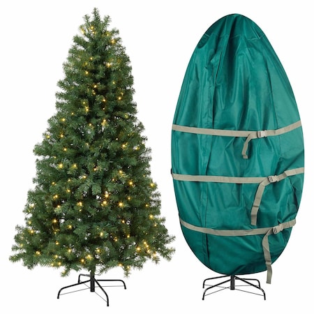 Elf Stor Prelit Christmas Tree with Upright Storage Bag, Green, 6ft 50-300-6LIT-BAG