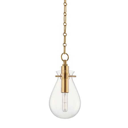 Hudson Valley Lighting Becki Owens X Ivy 1 Light Pendant 7.5 In. Aged Brass BKO101-AGB