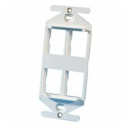 Ortronics 4-PORT FLUSH MT UNLOADED, STYLISTIC RECEPTACLE TRACJACK, CLOUD WHITE 41900018-88