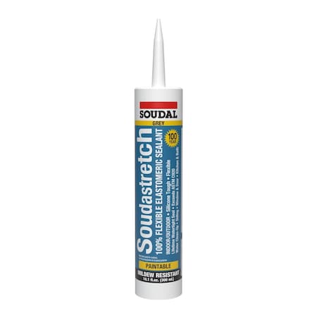 Soudal Usa Soudastretch Interior / Exterior Elastomeric Latex Sealant 10.1 oz. Grey, 864PK 146905