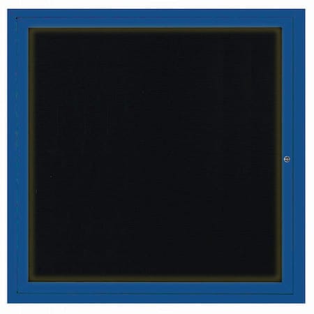 Aarco Illuminated Outdoor Enclosed Directory w/ Al Frame, Powder Coated Blue, 36''Hx36''W OADC3636IB