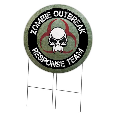 Signmission Zombie Outbreak Response Team Double Sided Corrugated Plastic Circle Yard Sign C-36-CIR-DS-WS-ZombieOutbreakResponse