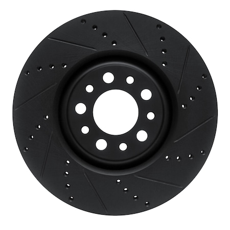 Dynamic Friction Co DFC Brake Rotor - Drilled and Slotted - Black 633-16012R