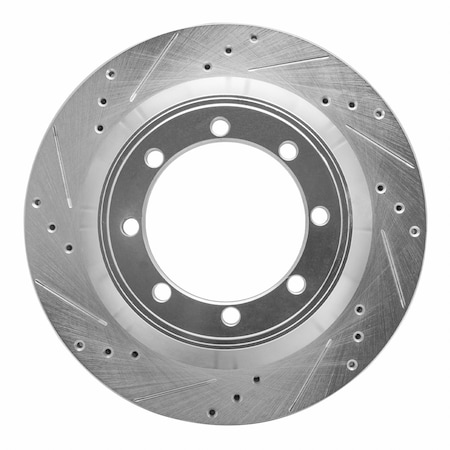 Dynamic Friction Co DFC Brake Rotor - Drilled and Slotted - Silver 631-54212L