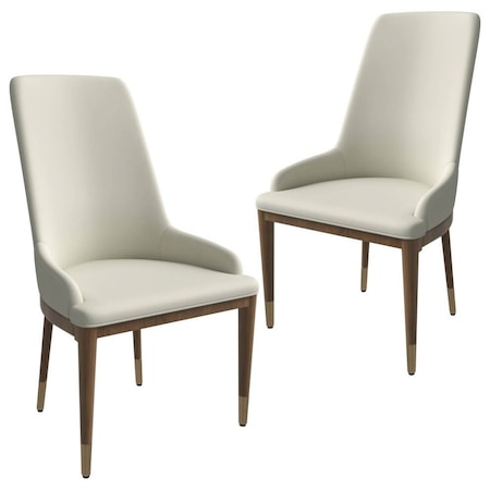 Leisuremod Viva Collection Modern Wooden Dining Chair in Taupe, 2PK VC24TP2