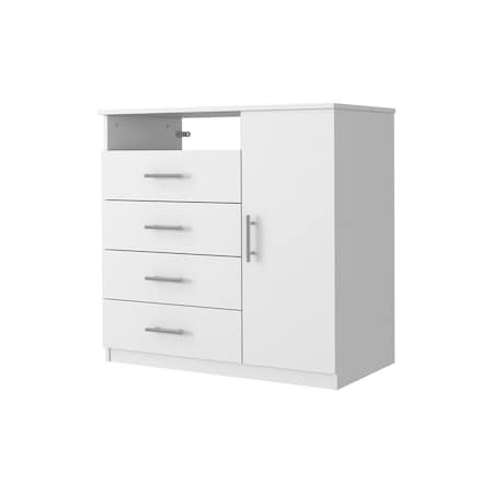 Homeroots 36" White Four Drawer Combo Dresser 534945