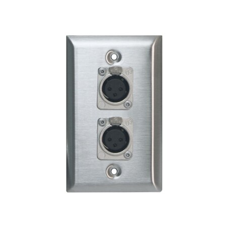 Lowell Wall Plate w 2 Neutrik F WP1-2NC3FD