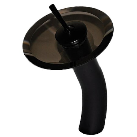 Doba-Bnt Waterfall Vessel Faucet Oil Rubbed Bronze Finish with Tea Colored Glass SA419045