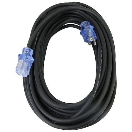 Powerzone Extension Cord, 12 AWG, Outdoor, 12/3, Black, Rubber, 50 ft OREC732830