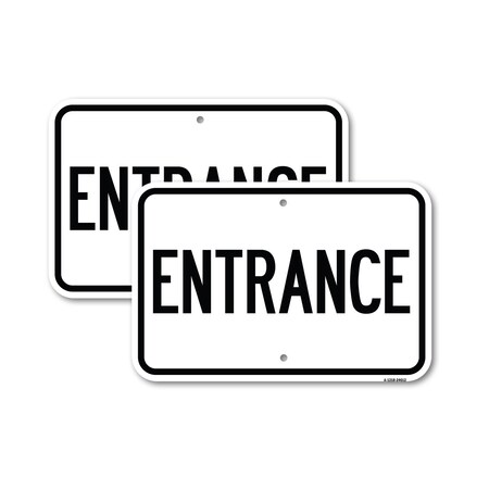 Signmission Traffic Entrance Sign Entrance, 18'' X 24'' 2 Signs, Heavy Gauge Aluminum, 2PK A-1824-2PACK-24612