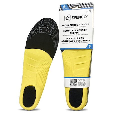 Spenco Insole, Green, Yellow/Black, Men 7-13, PR 92369
