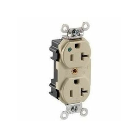 Leviton Lev-Lok Extra Heavy Duty Hospital Grade Duplex Receptacle, 20 Amp, 125 Volt M8300-PLI