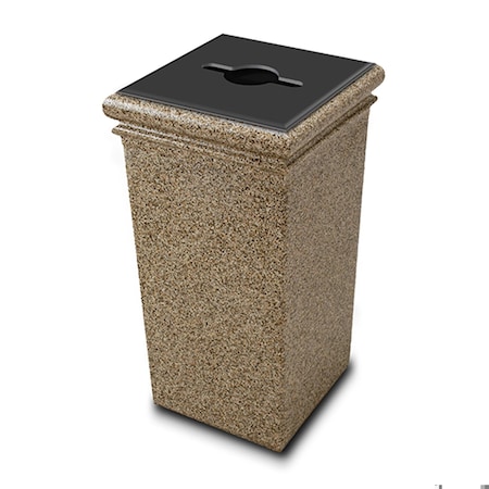 Commercial Zone Products StoneTec Square Open-Top Mixed Recycling Container, Riverstone 722320