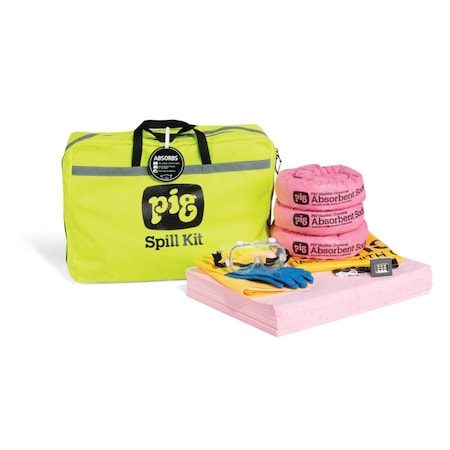 Pig Spill Kit, 20 in L, Bag, 7 gal Absorbed KIT634