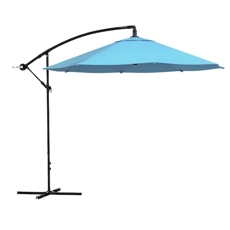 Pure Garden 10-Foot Offset Patio Umbrella with Square Base, Blue 50-102-BB